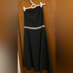 Black strapless party dress